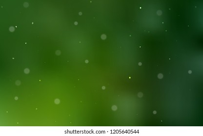 Light Green vector backdrop with dots. Blurred decorative design in abstract style with bubbles. Pattern can be used as texture of wallpapers.
