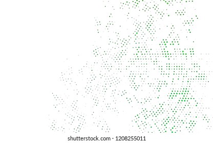 Light Green vector backdrop with dots. Glitter abstract illustration with blurred drops of rain. Pattern for ads, leaflets.