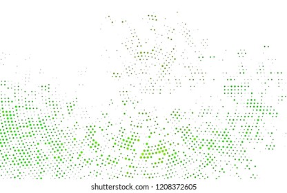 Light Green vector backdrop with dots. Glitter abstract illustration with blurred drops of rain. Pattern for ads, booklets.