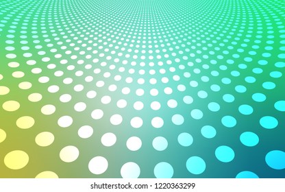 Light Green vector backdrop with dots. Beautiful colored illustration with blurred circles in nature style. Pattern can be used for beautiful websites.