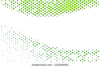 Light Green vector backdrop with dots, spots. Glitter abstract illustration with blurred drops of rain. Pattern for beautiful websites.