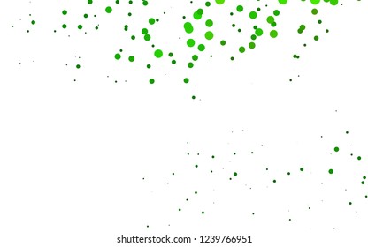 Light Green vector backdrop with dots, spots. Modern abstract illustration with colorful water drops. Pattern of water, rain drops.