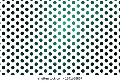 Light Green vector backdrop with dots. Blurred bubbles on abstract background with colorful gradient. Template for your brand book.