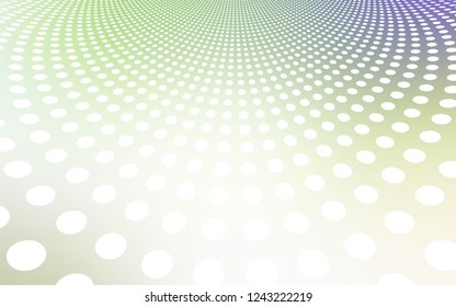 Light Green vector backdrop with dots. Blurred bubbles on abstract background with colorful gradient. New design for ad, poster, banner of your website.