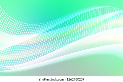 Light Green vector backdrop with dots and lines. Abstract illustration with colorful discs and triangles. Pattern for trendy fabric, wallpapers.