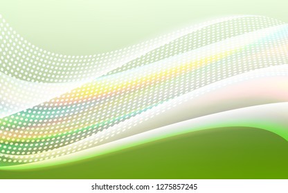 Light Green vector backdrop with dots and lines. Glitter abstract illustration with connection of triangle structure. Pattern for design of fabric, wallpapers.