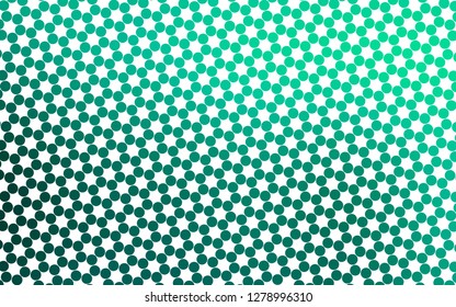 Light Green vector backdrop with dots. Glitter abstract illustration with blurred drops of rain. Design for business adverts.