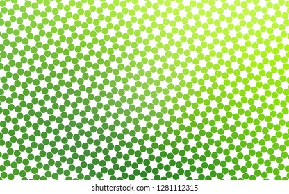 Light Green vector backdrop with dots. Abstract illustration with colored bubbles in nature style. Pattern for beautiful websites.