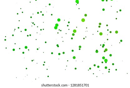 Light Green vector backdrop with dots, spots. Colorful illustration with blurred circles in nature style. Pattern for ads, booklets.