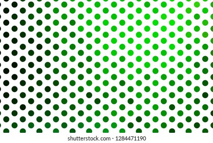 Light Green vector backdrop with dots. Beautiful colored illustration with blurred circles in nature style. Template for your brand book.