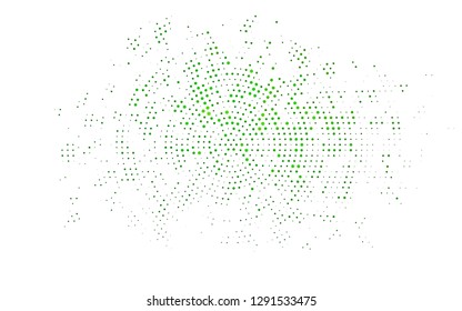 Light Green vector backdrop with dots. Glitter abstract illustration with blurred drops of rain. Design for business adverts.