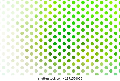 Light Green vector backdrop with dots. Glitter abstract illustration with blurred drops of rain. Pattern for beautiful websites.