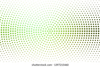 Light Green vector  backdrop with dots. Beautiful colored illustration with blurred circles in nature style. Pattern for futuristic ad, booklets.