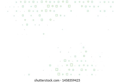 Light Green vector backdrop with dots, spots, cubes. Glitter abstract illustration with cubes, circles. Completely new template for your brand book.