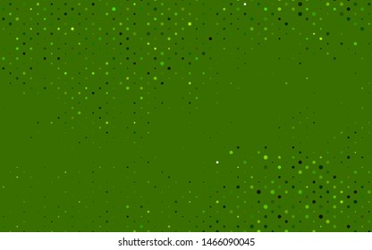 Light Green vector backdrop with dots. Illustration with set of shining colorful abstract circles. Pattern for ads, leaflets.