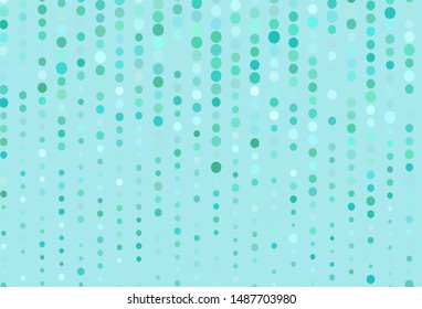 Light Green vector backdrop with dots. Modern abstract illustration with colorful water drops. New template for your brand book.