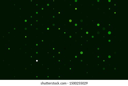 Light Green vector backdrop with dots. Blurred bubbles on abstract background with colorful gradient. Pattern for ads, booklets.