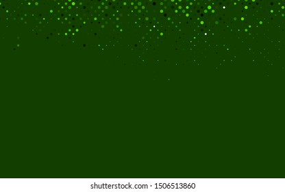 Light Green vector backdrop with dots. Modern abstract illustration with colorful water drops. Pattern for ads, booklets.