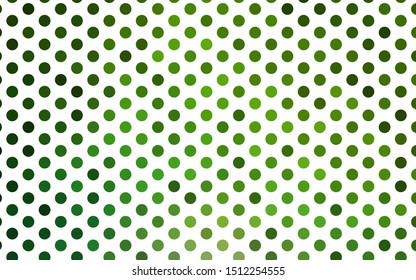 Light Green vector backdrop with dots. Abstract illustration with colored bubbles in nature style. Design for business adverts.