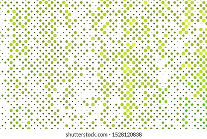 Light Green vector backdrop with dots. Abstract illustration with colored bubbles in nature style. Pattern of water, rain drops.