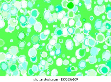 Light Green vector backdrop with dots. Blurred decorative design in abstract style with bubbles. Design for your business advert.