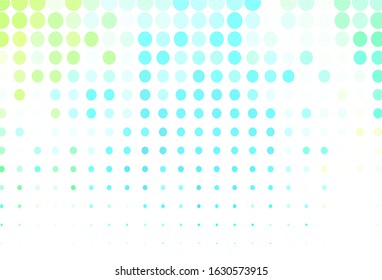 Light Green vector backdrop with dots. Blurred bubbles on abstract background with colorful gradient. Design for your business advert.