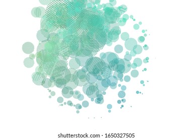Light Green vector backdrop with dots. Glitter abstract illustration with blurred drops of rain. Design for your business advert.