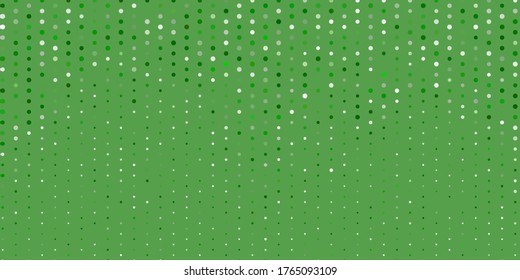 Light green vector backdrop with dots. Abstract decorative design in gradient style with bubbles. Pattern for booklets, leaflets.