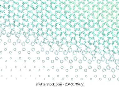 Light green vector backdrop with dots. Abstract illustration with colored bubbles in nature style. Pattern of water, rain drops.