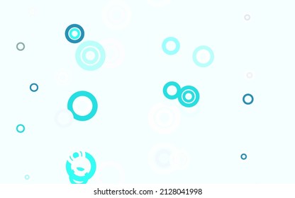 Light Green vector backdrop with dots. Blurred decorative design in abstract style with bubbles. Pattern for futuristic ad, booklets.