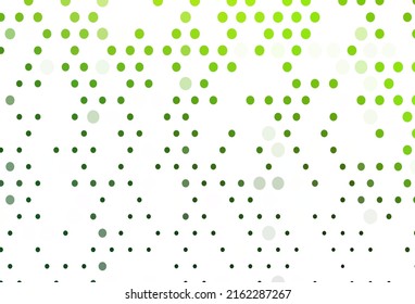 Light Green vector backdrop with dots. Blurred decorative design in abstract style with bubbles. Pattern for ads, leaflets.