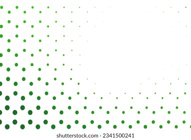 Fondo vectorial verde claro con puntos. Hermosa ilustración de color con círculos borrosos en estilo natural. Plantilla completamente nueva para su libro de marca.