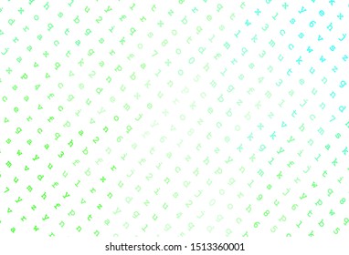 Light Green vector backdrop with english symbols. Modern geometrical illustration with ABC english symbols. Template for lettering, typography.