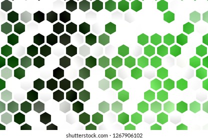 Light Green vector backdrop with hexagons. Glitter abstract illustration in hexagonal style. Pattern for texture of wallpapers.