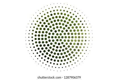 Light Green vector backdrop with hexagons. Glitter abstract illustration in hexagonal style. New design for website's poster, banner.