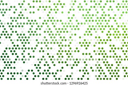 Light Green vector backdrop with hexagons. Glitter abstract illustration in hexagonal style. Pattern for ads, leaflets.