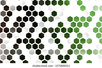 Light Green vector backdrop with hexagons. Design in abstract style with hexagons. New template for your brand book.