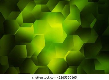 Light Green vector backdrop with hexagons. Illustration of colored hexagons on blur surface. Design for website posters, banners.