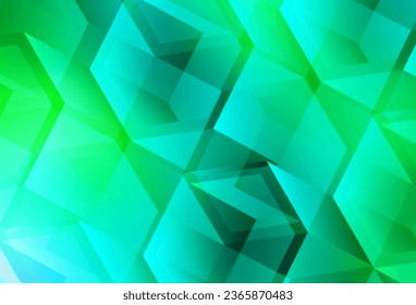 Fondo vectorial de color verde claro con hexágonos. Desenfoque del fondo con hexágonos coloridos. Diseño para afiches y banners de sitios web.