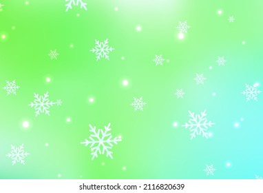 Light Green vector backdrop in holiday style. A Smart Illustration with gradient Christmas elements. Pattern for ads, poster, banner of books.