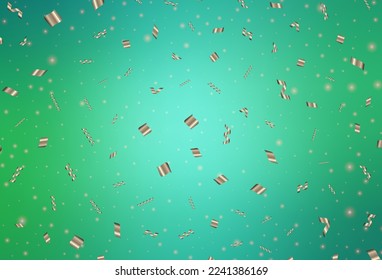 Light Green vector backdrop in holiday style. Simple gradient illustration with Christmas attributes. Pattern for ads, poster, banner of books.