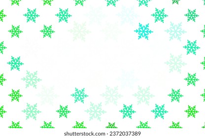 Light Green vector backdrop in holiday style. Colorful illustration with Christmas simbols and signs. Template for lettering, typography.