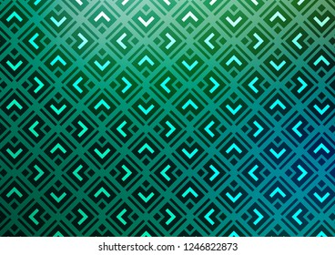 Light Green vector backdrop with lines, cubes. Glitter abstract illustration with colorful lines, rhombuses. Pattern for business booklets, leaflets.