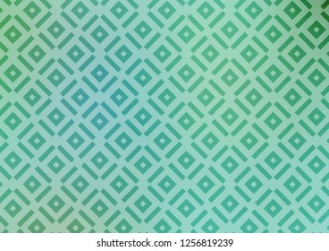 Light Green vector backdrop with lines, cubes. Colorful lines, squares on abstract background with gradient. Pattern for business booklets, leaflets.