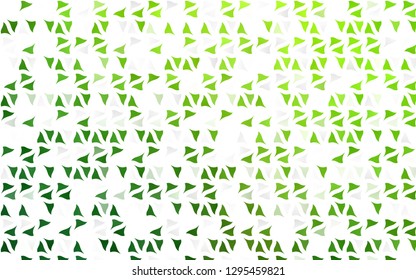 Light Green vector backdrop with lines, triangles. Triangles on abstract background with colorful gradient. Template for wallpapers.