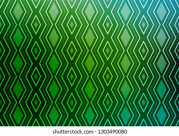Light Green vector backdrop with lines, cubes. Modern geometric abstract illustration with lines, squares. Pattern for business booklets, leaflets.