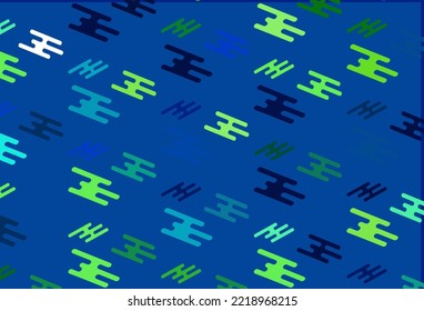 Light Green vector backdrop with long lines. Decorative shining illustration with lines on abstract template. Pattern for websites, landing pages.
