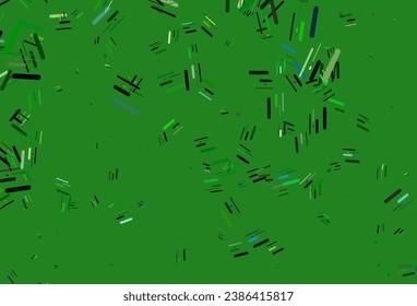Fondo vectorial verde claro con líneas largas. Líneas sobre fondo abstracto borroso con degradado. Patrón para anuncios, afiches, banners.
