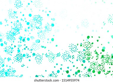 Light Green vector backdrop with memphis shapes. Simple colorful illustration with abstract gradient shapes. Background for a cell phone.