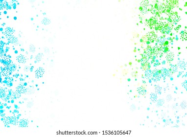 Light Green vector backdrop with memphis shapes. Colorful chaotic forms with gradient in modern style. Background for a cell phone.